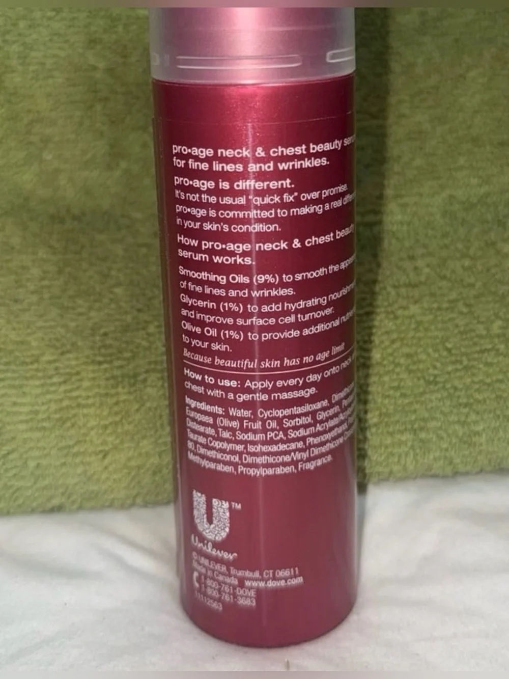 Dove Pro-Age Neck & Chest Beauty Serum 3.3 oz.~ Discontinued